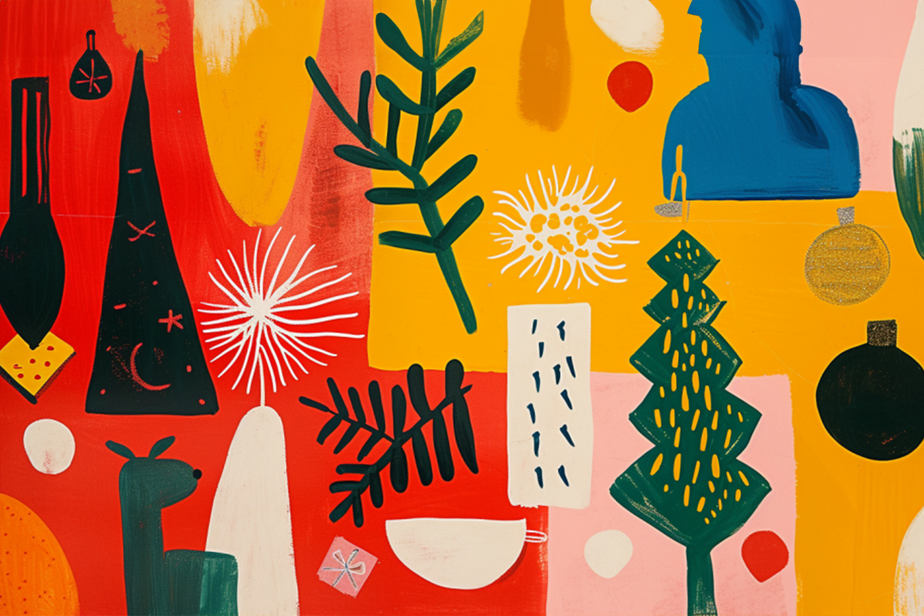 Color Pop Bright Holiday Scene