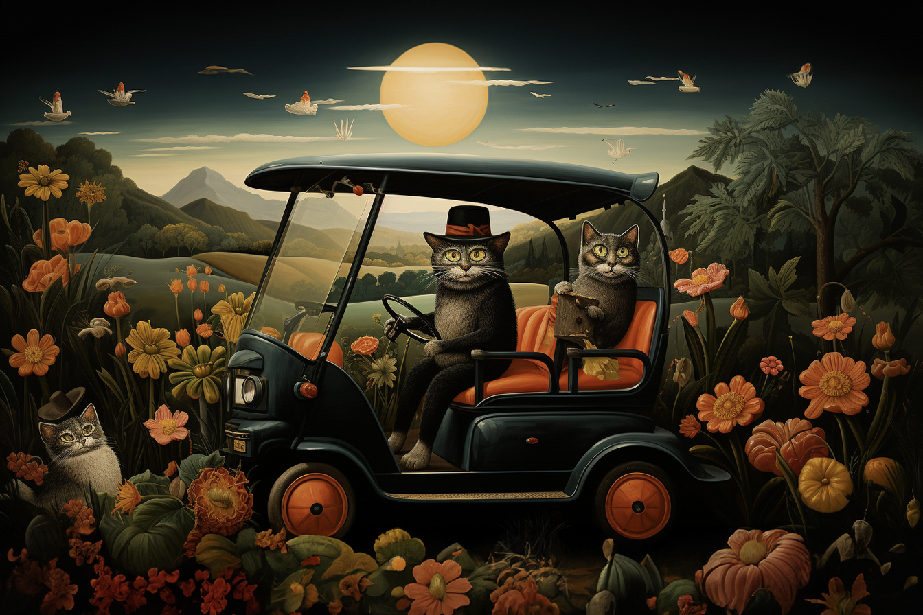 Golf Cart Cat Adventures