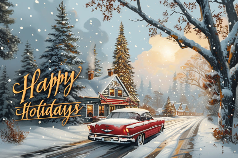 Vintage Holiday Classic Red Thunderbird