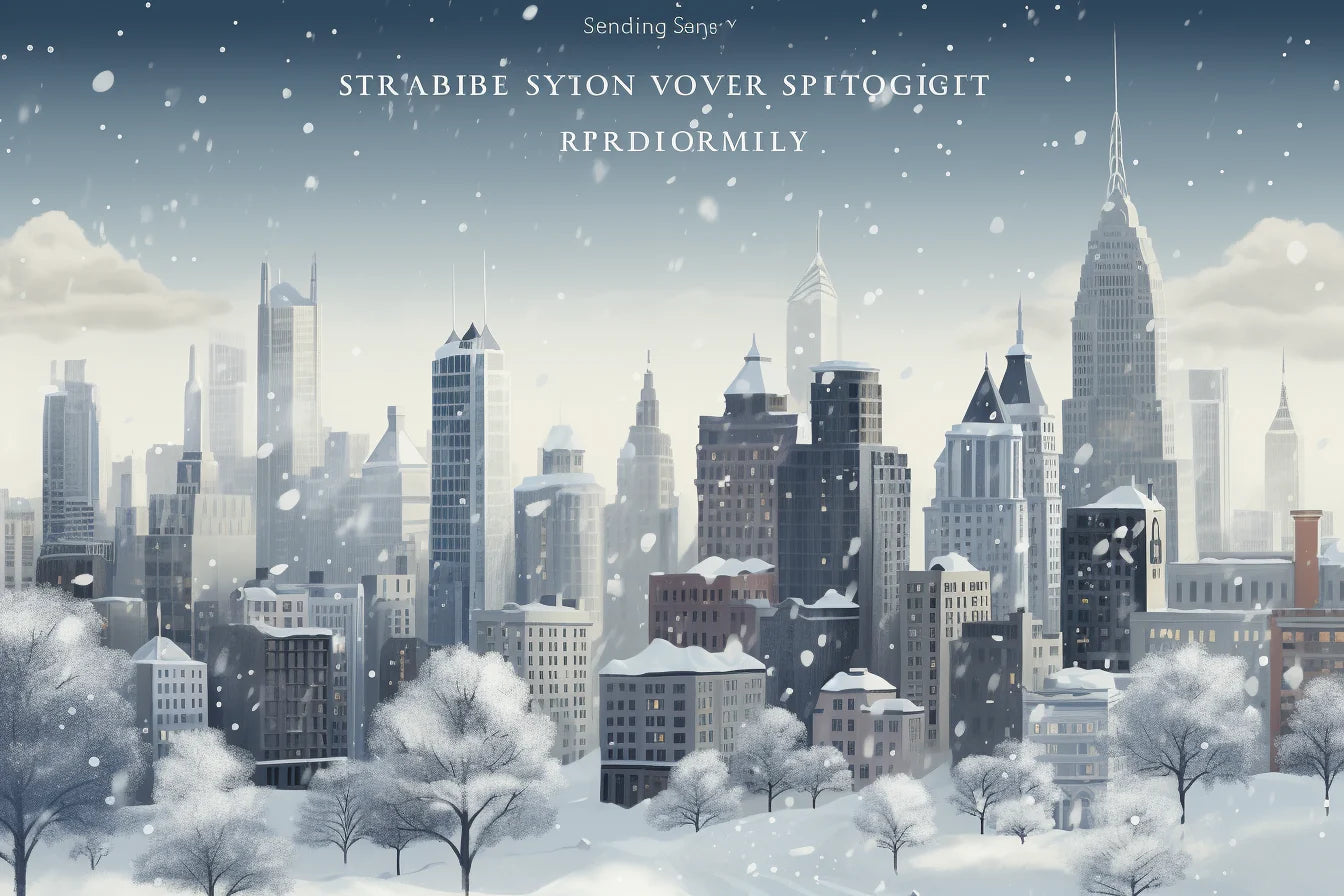 Snow On A Downtown City View