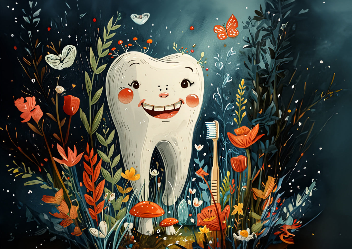 Dentistry Happy Tooth Self Care Digital Image