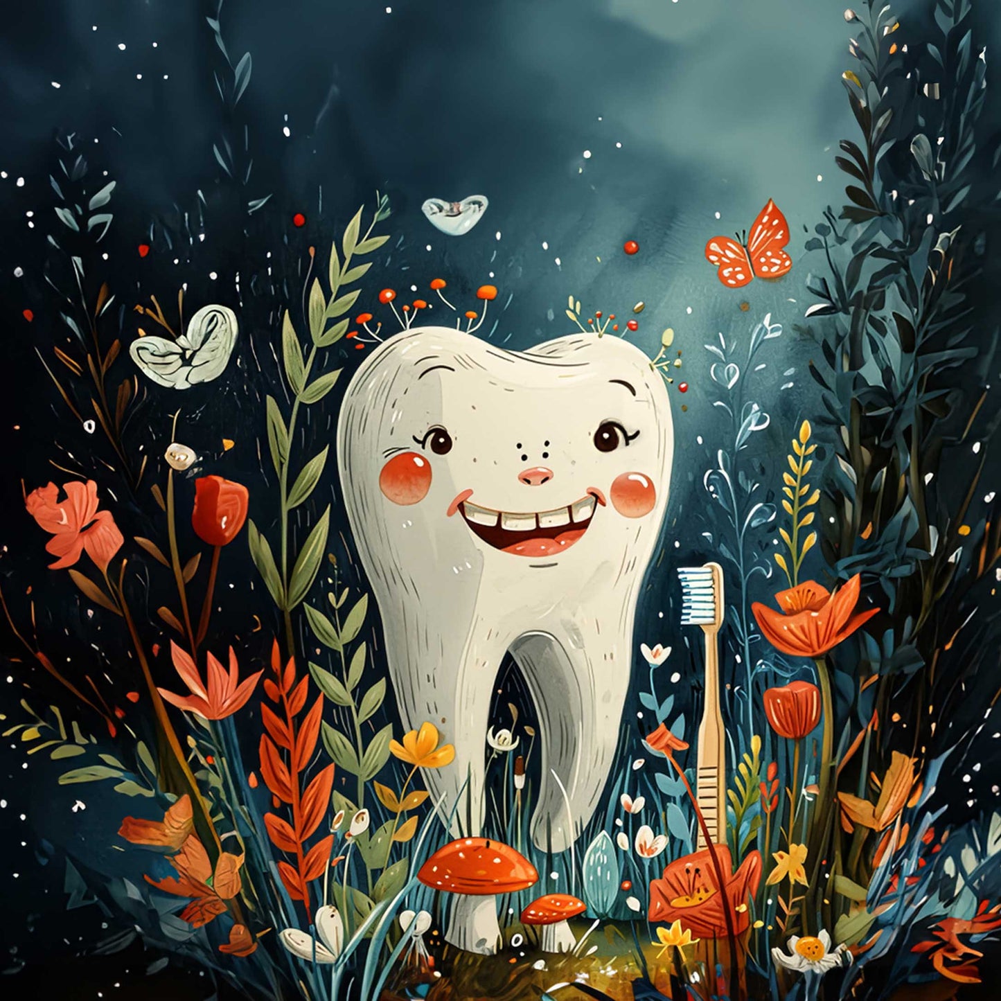 Dentistry Happy Tooth Self Care Digital Image