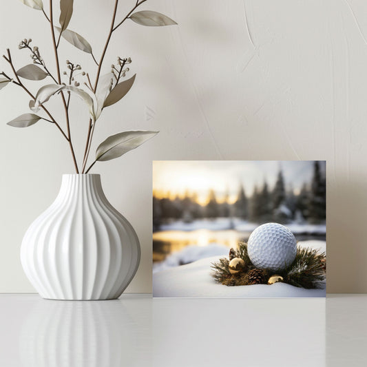 Elegant Golf Ball Greenery Customizable Card