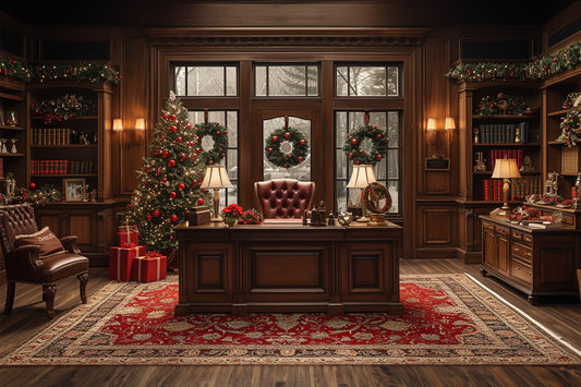 Traditional Corporate Office In Holiday Decor