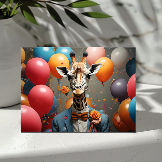 Giraffe Balloon& Confetti Celebration