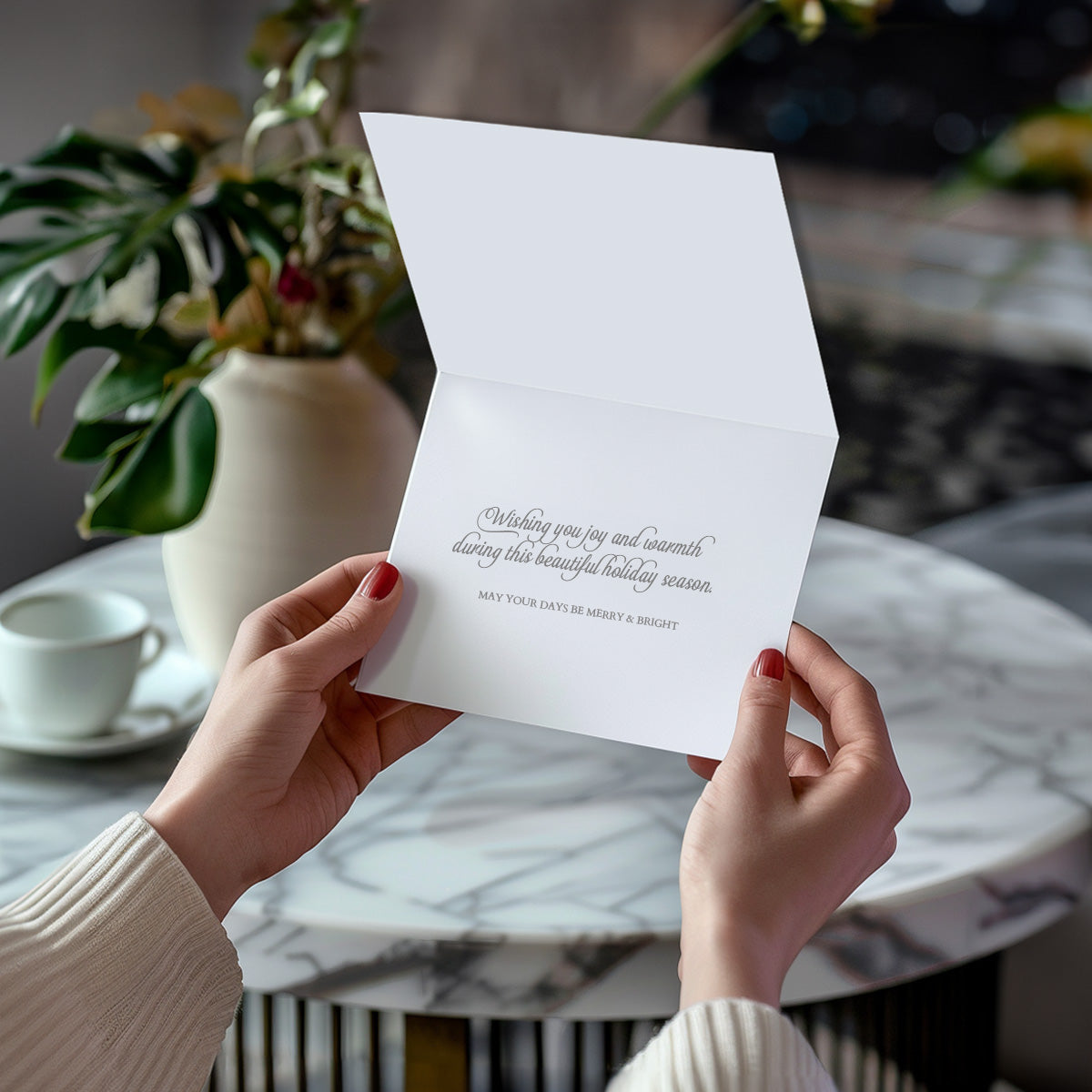 Elegant Evergreen Botanical Bowtie Seasonal Card