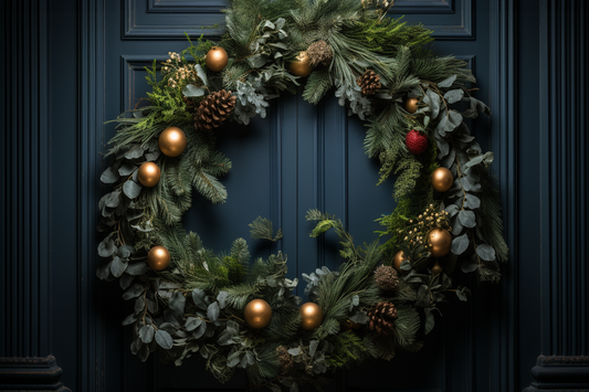 Luxe Holiday Interior With Wreath