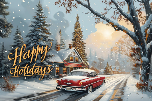 Vintage Holiday Classic Red Thunderbird